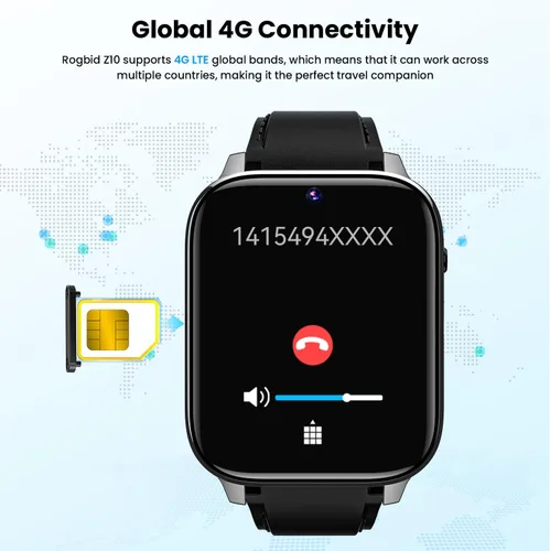 Miniatura 6 de Rogbid Reloj inteligente 4G LTE para hombres y mujeres, llamadas y marcado, cámaras duales, 8MP+5MP, reloj inteligente de cerámica con ranura