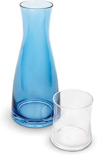 Miniatura 2 de American Atelier Jarra de agua de noche de 33 onzas con vaso, jarra de vidrio de 9 pulgadas con tapa para mesita de noche, habitación de invitados