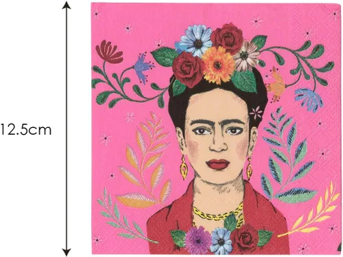 Miniatura 2 de Talking Tables Boho-CNAPKIN Frida Kahlo Servilletas Paquete de 20, papel, rosa