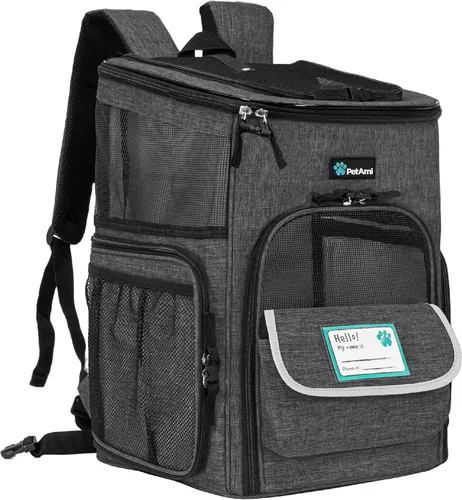 Miniatura 8 de PetAmi Mochila transportadora para perros, mochilas para gatos aprobadas por aerolíneas para transportar gatos pequeños y grandes, mochila