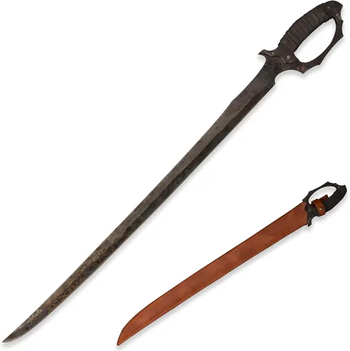 Miniatura 8 de SV Espada de corte artesanal hecha a mano de manganeso y acero, de tang completo, para exteriores, caza, camping, senderismo, supervivencia