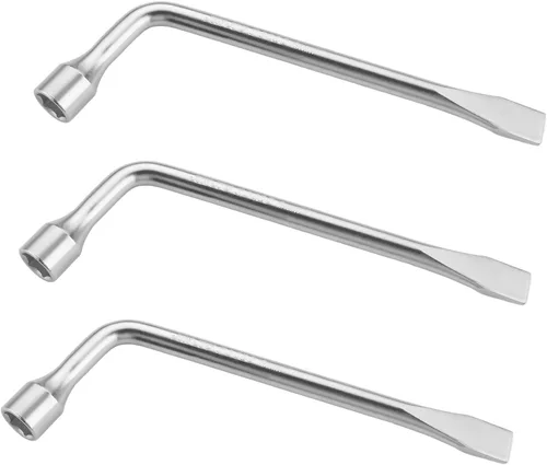 Miniatura 10 de Heyiarbeit Llave de llanta de repuesto de coche para Jack - L Tipo Hexágono 0.669 in Ranurado End Socket Herramienta de reparación 1pcs