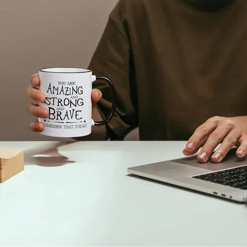 Miniatura 2 de Cabtnca Taza de café inspiradora - You're Amazing And Strong And Brave, regalo fuerte para mujer, regalo de agradecimiento para hombres, 11 onzas