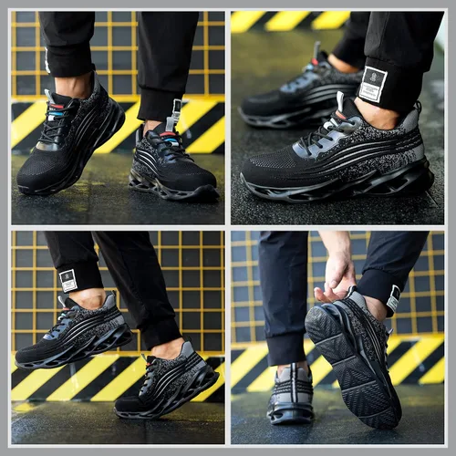 Miniatura 8 de ARCHINSERT Zapatos de punta de acero para hombres y mujeres, unisex, a prueba de pinchazos, zapatos de seguridad transpirables y antideslizantes