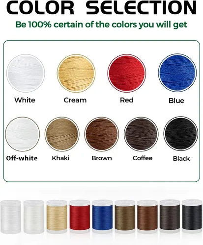 Miniatura 3 de FIVEIZERO - Hilo de tapicería extra fuerte de 330 yardas, hilo de nailon unido beige para cuero vaquero, manualidades, máquina, bricolaje y hogar