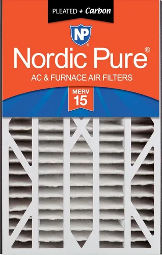 Nordic Pure 16 x 25 x 3 (tamaño real: 15 13/16 x 24 5/16 x 3) MERV 15 Plus Carbon Trion Air Bear Cub Filtro de aire de repuesto 1 paquete