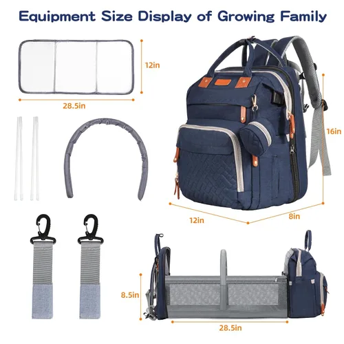 Miniatura 4 de JOYCE Mochila para pañales multifunción resistente al agua con cambiador, bolsa de viaje esencial para mamá, regalo perfecto para ducha y búsqueda