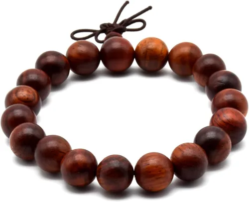 Miniatura 10 de Zen Dear Brazalete y collar de meditación Mala, para cultura budista y oración busita, cuentas de Buddha, unisex, palisandro natural