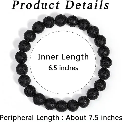 Miniatura 6 de MAIBAOTA Pulseras de cristal curativo para mujer, pulseras de cuentas de piedra natural de 0.315 in, pulsera elástica de piedras preciosas redondas