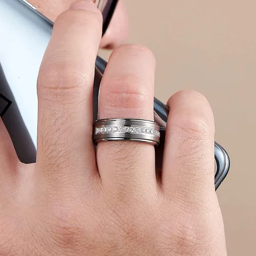 Miniatura 5 de Newshe Jewellery Juego de anillos de boda para él y ella, anillos de promesa AAAAA para parejas, mujeres, hombres, banda en forma de pera, talla 5-13