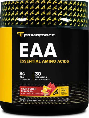 Primaforce EAA Polvo (30 porciones, sabor a ponche de frutas) | Aminoácidos esenciales para antes/durante el entrenamiento y recuperación - Sin OGM