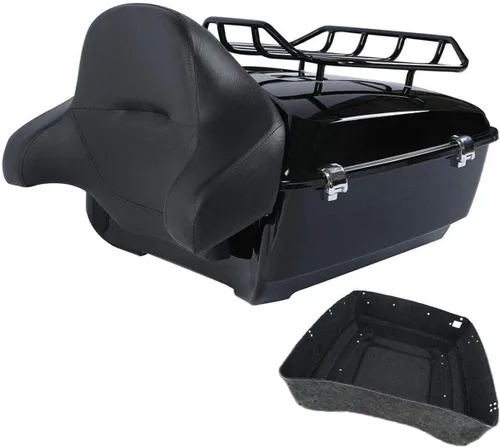 Miniatura 9 de TCMT King Caja de Maletero de Motocicleta con Respaldo Portaequipajes Soporte de Montaje 2 Up Compatible con Harley 2014-2025 Touring CVO Road King