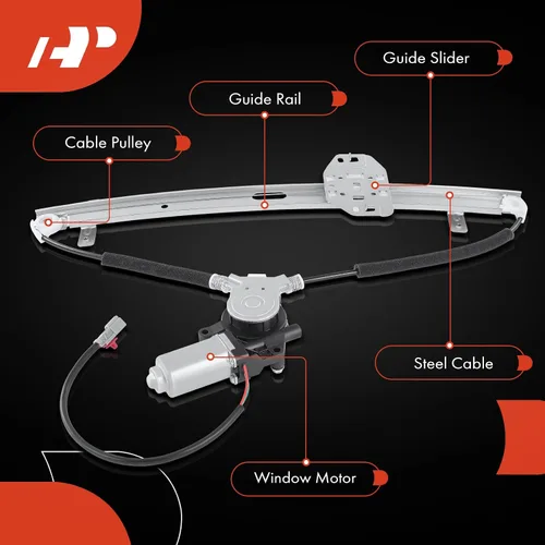 Miniatura 6 de A-Premium Regulador de Ventanilla Eléctrico con Motor Compatible con Honda Pilot 2003-2008 Trasero Izquierdo Lado del Conductor
