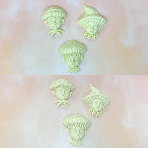 Miniatura 4 de Broche de elfo de hongos 3D de resina epoxi molde de silicona para manualidades de azúcar de fondant, decoración de pasteles, arcilla polimérica