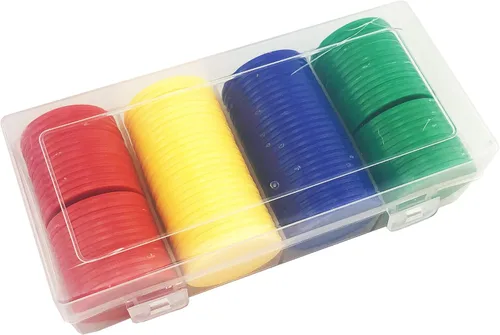 Miniatura 4 de Smartdealspro Juego de 100 fichas de póquer opacas de 1 1/2 pulgadas de plástico, contadores de aprendizaje, fichas de juego con caja de 4