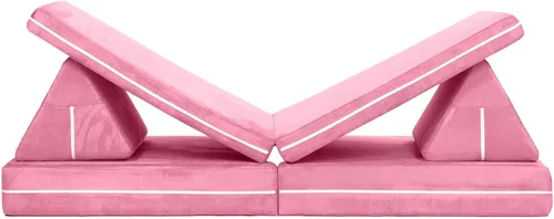 Miniatura 15 de Jaxx Playscape - Imaginativo juego de muebles modulares/sofá - Patrones divertidos para niños (arco iris/rosa)