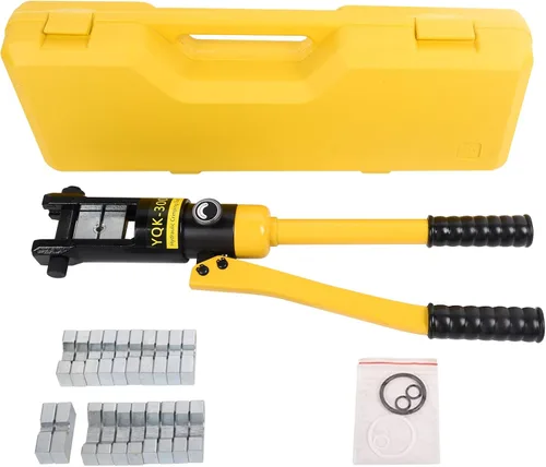 Miniatura 2 de Herramienta de Crimpado Hidráulico de 10 Toneladas - Kit de Crimpado de Cables de Batería y Terminales de 12 AWG a 2/0 AWG con 9 Pares de Troqueles