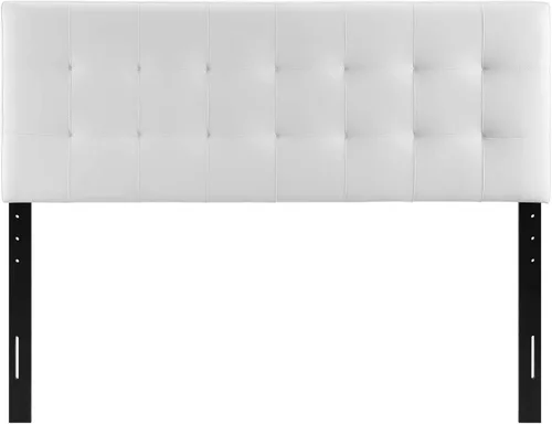 Miniatura 5 de Modway Lily Cabecera Capitoné de Cuero Sintético Tapizada Queen en Blanco