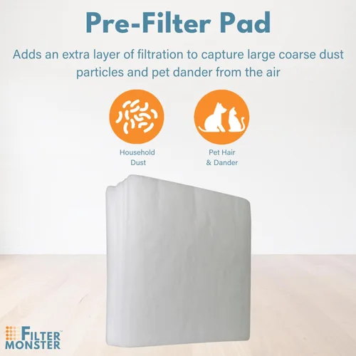 Miniatura 3 de Filter-Monster - Paquete de almohadillas de repuesto de prefiltro compatibles con IQAir PF40, kit de prefiltración de polvo grueso, paquete de 5