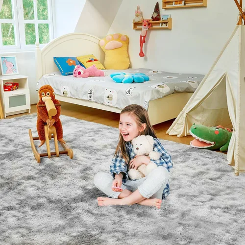 Miniatura 2 de Alfombra ultra suave para sala de estar, alfombra mullida de área 4X6 para dormitorio, alfombras modernas de pelo largo, alfombra suave