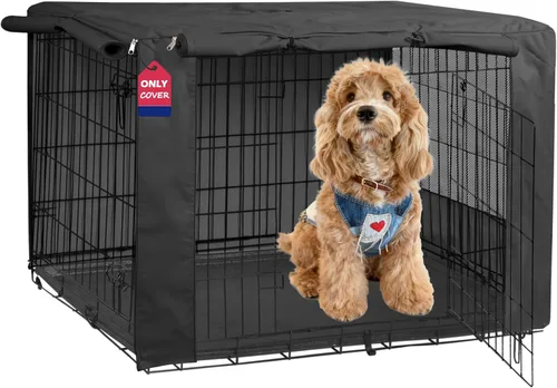 Miniatura 17 de HiCaptain - Cubierta de doble puerta para jaula de perro (para cajas de alambre de 24 30 36 42 48 pulgadas)