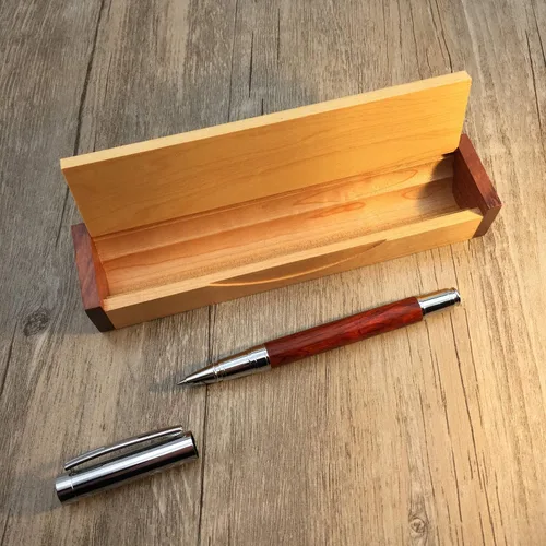 Miniatura 5 de LACHIEVA LUX Juego de bolígrafos clásicos de palisandro – Bolígrafo de madera fina con repuesto Schneider alemán, herramienta de escritura de lujo