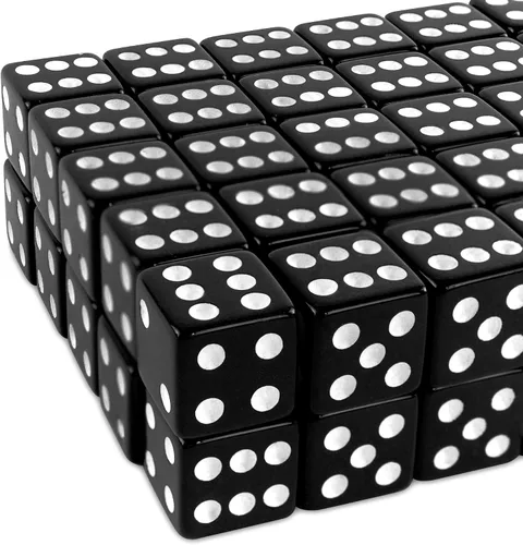 Miniatura 3 de Super Z Outlet Dados negros estándar de 0.630 in con puntos blancos para juegos de mesa, actividad, recuerdos de fiesta, regalos de juguete