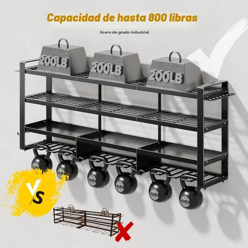 Miniatura 4 de POKIPO Organizador de herramientas eléctricas grande de 49 pulgadas de ancho, 4 capas de carga resistente, 800 libras, estante de almacenamiento