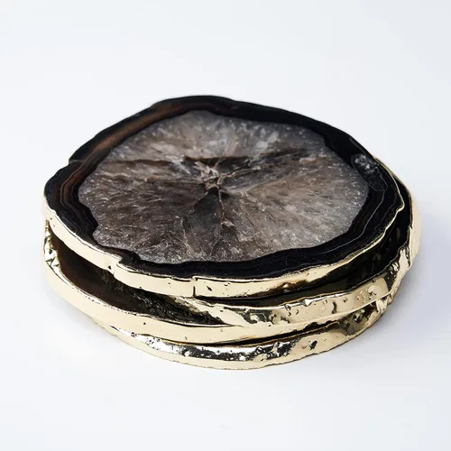 Miniatura 5 de Posavasos de Ágata Geode para Bebidas con Piedra Natural de Gema, Posavasos de Ágata en Rodajas para Tazas y Alfombrilla de Copa para Decoración