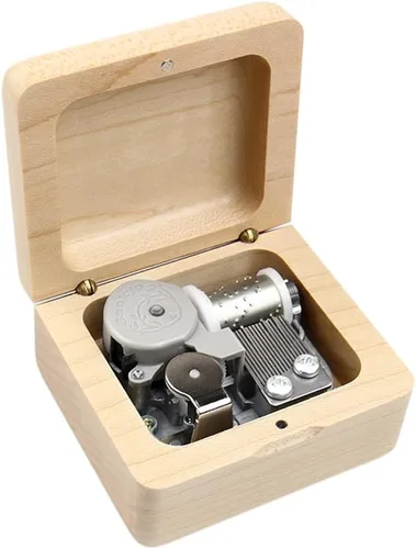 Miniatura 14 de Sinzyo Caja de música vintage para regalo de cumpleaños, día de San Valentín, Navidad (caja roja vino)