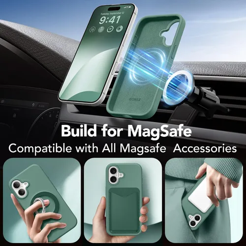 Miniatura 679 de GONEZ Funda de silicona para iPhone 15 Pro Max, compatible con Magsafe, protector de cámara + protector de pantalla, forro de microfibra suave