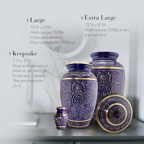 Miniatura 5 de Purple Majestic Radiance Urna de cremación para cenizas adultos y hombres, urna personalizada para cenizas para mujeres, urnas decorativas, hermosas
