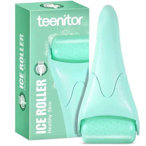 Teenitor Rodillo de hielo verde menta, rodillo de cara fría, rodillo de hielo para alivio de la hinchazón de la cara y los ojos, rodillo facial de