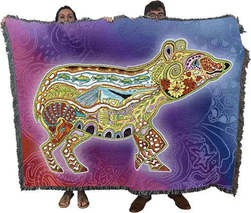 Miniatura 21 de Pure Country Weavers Sue Coccia - Manta de ovejas de cuerno grande, tótem de espíritus animales, manta de regalo tejida de algodón, fabricada