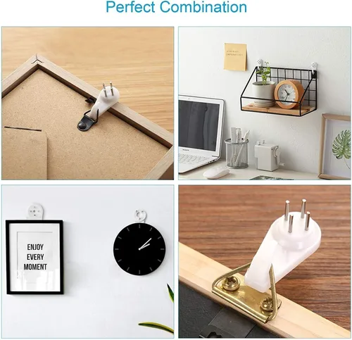 Miniatura 7 de MroMax Percha de pared dura para herrajes, sujetadores y ganchos, montaje en pared, gancho sin marcas, ganchos para marcos de fotos, 100