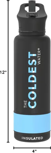 Miniatura 23 de Coldest - Botella para agua con tapa que incluye pajilla, térmica y metálica (acero inoxidable), para hombres y mujeres, color morado
