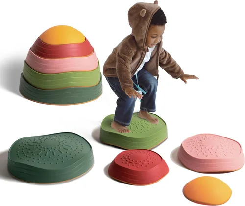 makarci Piedras de equilibrio para niños, juguetes sensoriales antideslizantes para niños pequeños para jugar al aire libre o en interiores,