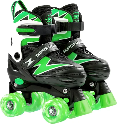 SUPER YOUNGSTER Patines ajustables para niños, patines para niños de 5 a 8 años, patines para niñas de 8 a 12 años con ruedas iluminadas, patines