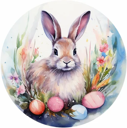 Kits de punto de cruz estampados para manualidades, huevos de conejo de Pascua para principiantes, fácil de 11 quilates, bordado de punto de cruz,
