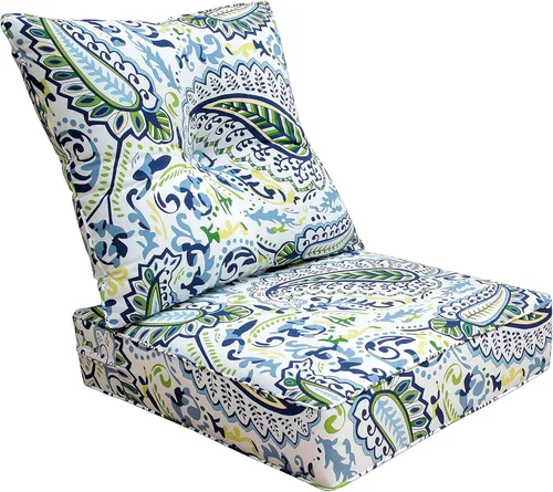 Miniatura 14 de Cojín para silla de asiento profundo para interiores y exteriores, resistente a la decoloración, cojines de asiento de espuma de repuesto de 24