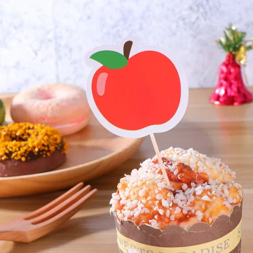Miniatura 6 de 18pcs Back To Cupcake Topper Postre Fruit Cake Pick Palillos de dientes Primer Día de Aula Bienvenida Fiesta Decoración Accesorios Profesor