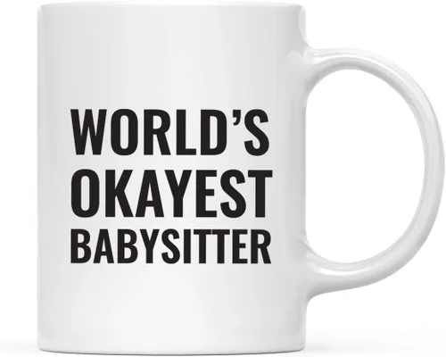 Andaz Press Taza de café de 11 onzas, regalo de broma para la niñera más buena del mundo, 1 paquete