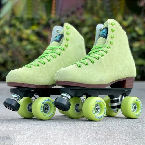 Miniatura 7 de Sure-Grip Boardwalk - Patines de ruedas unisex para exteriores con botas de cuero retro y ruedas 82A Limonero