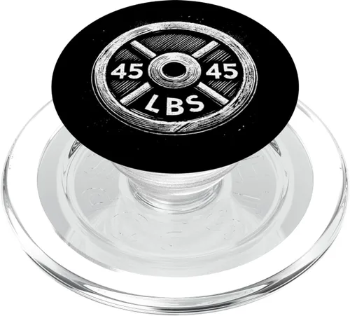Miniatura 7 de Vintage 45lbs Weightlifting Plate Gym Chalk Design Workout PopSockets Adhesive PopGrip
