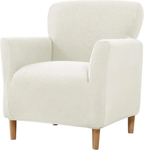 Miniatura 12 de LiveGo - Funda elástica para sillón de mediados de siglo moderno de 1 pieza, fundas de acento de jacquard para silla con brazos, fundas impermeables