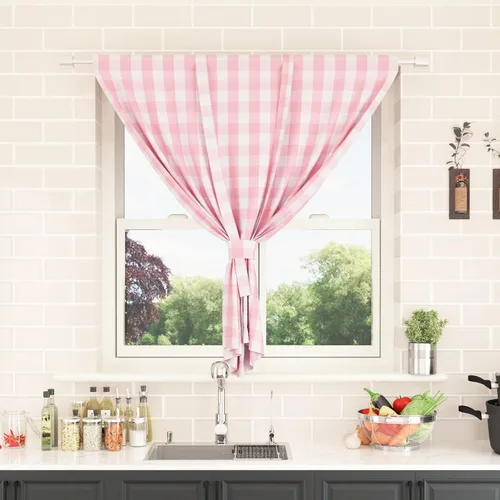 Miniatura 162 de Cenefas de cortina para ventana de 16 pulgadas de largo, 2 paneles de cuadros búfalo, cortinas pequeñas con bolsillo para barra, estilo clásico