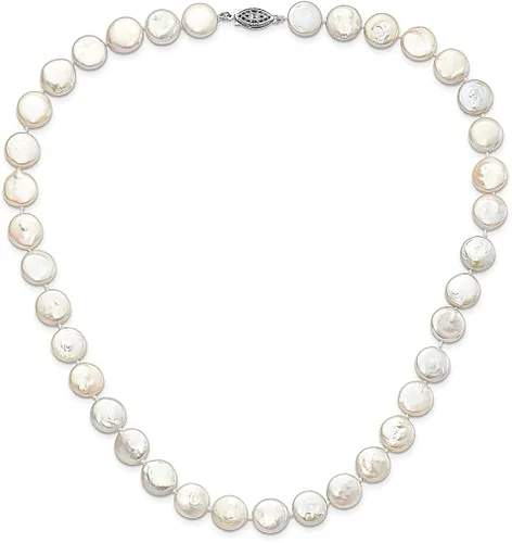 Miniatura 5 de Collar de plata de ley 925 de 0.394in con dije de perlas cultivadas en agua dulce blanca, joyería fina para mujer, regalos para ella, Perla, Perla