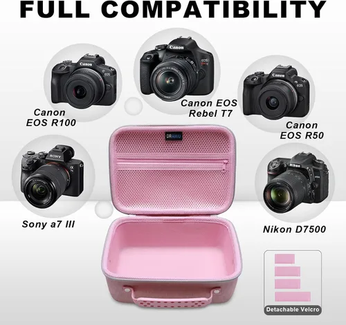 Miniatura 2 de Estuche Rígido para Canon EOS Rebel T7/R50/R6 Mark II/R100/R8/RP/R50 V/R5 Mark II/SL3/5D Mark IV/R10/R7/R5/90D/T6/T100 Cámaras, Lente, Trípode