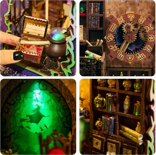 Miniatura 2 de BenBen - Kit de rincón de libros - Kit de casa en miniatura DIY para adultos, adolescentes, casita de libros en miniatura, decoración de estantería