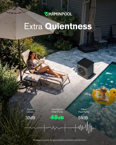 Miniatura 9 de Bomba de calor para piscina de 16000 BTU, calentador eléctrico de piscina de 110 V para piscinas sobre el suelo de hasta 5400 galones, calentador